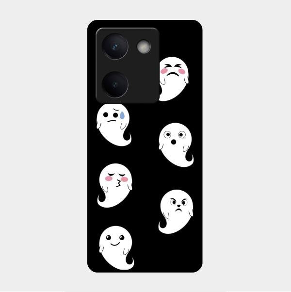 Cute Ghost Glass Case Cover For Vivo Y200 Pro 5G
