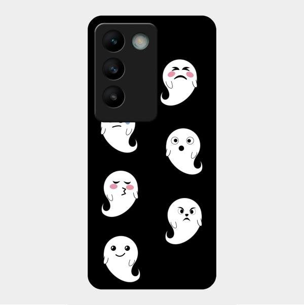 Cute Ghost Glass Case Cover For Vivo Y200E 5G