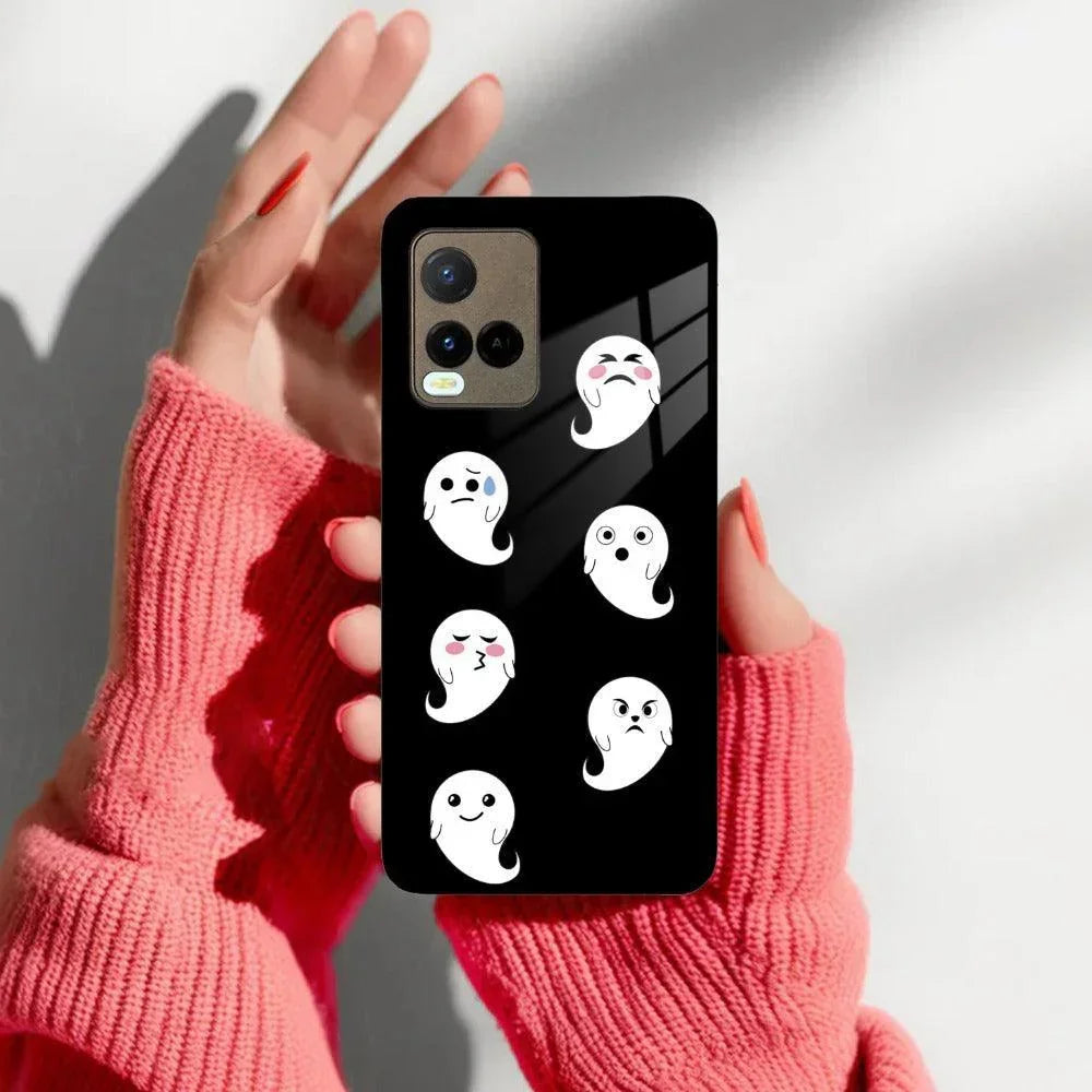 Cute Ghost Glass Case Cover For Vivo - ShopOnCliQ