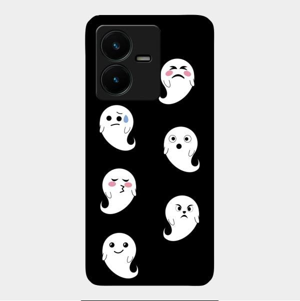 Cute Ghost Glass Case Cover For Vivo Y22