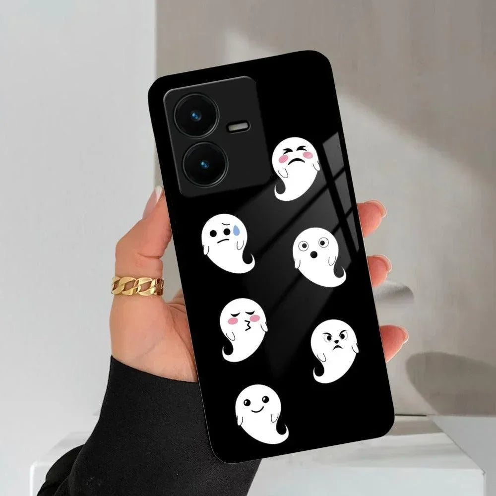 Cute Ghost Glass Case Cover For Vivo - ShopOnCliQ
