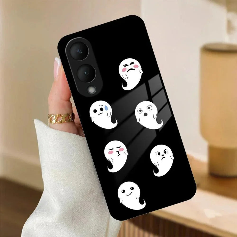 Cute Ghost Glass Case Cover For Vivo - ShopOnCliQ