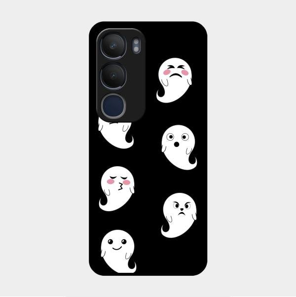 Cute Ghost Glass Case Cover For Vivo Y29 5G