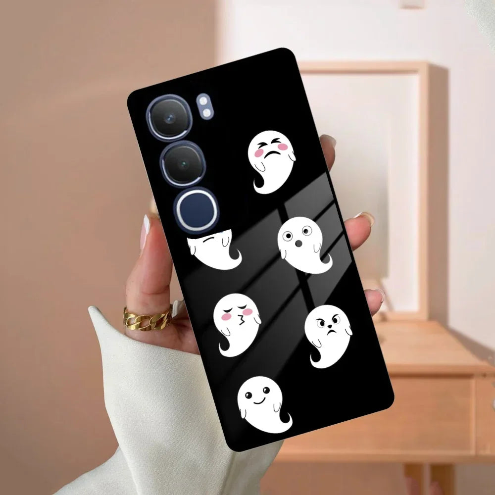 Cute Ghost Glass Case Cover For Vivo - ShopOnCliQ