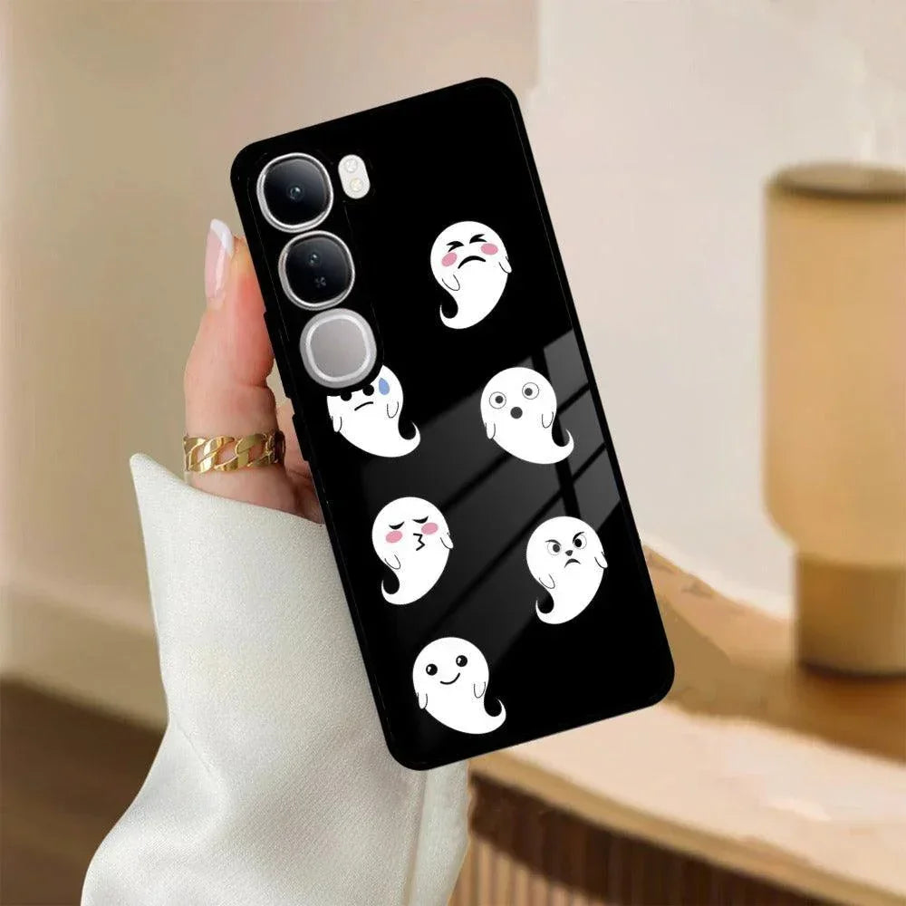 Cute Ghost Glass Case Cover For Vivo - ShopOnCliQ