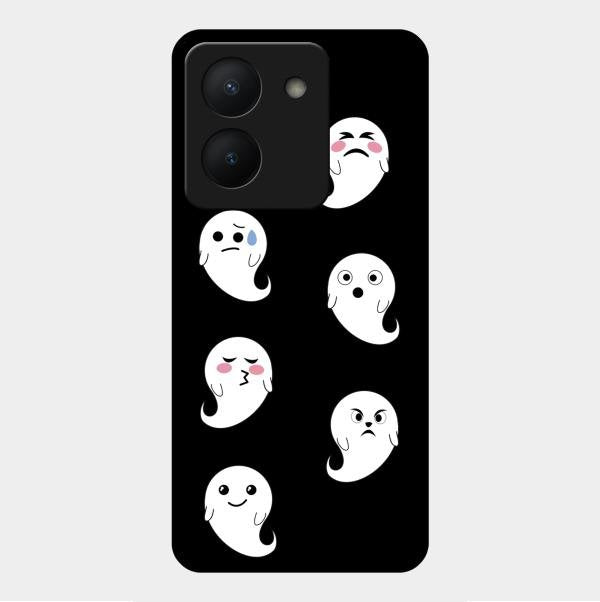 Cute Ghost Glass Case Cover For Vivo Y36