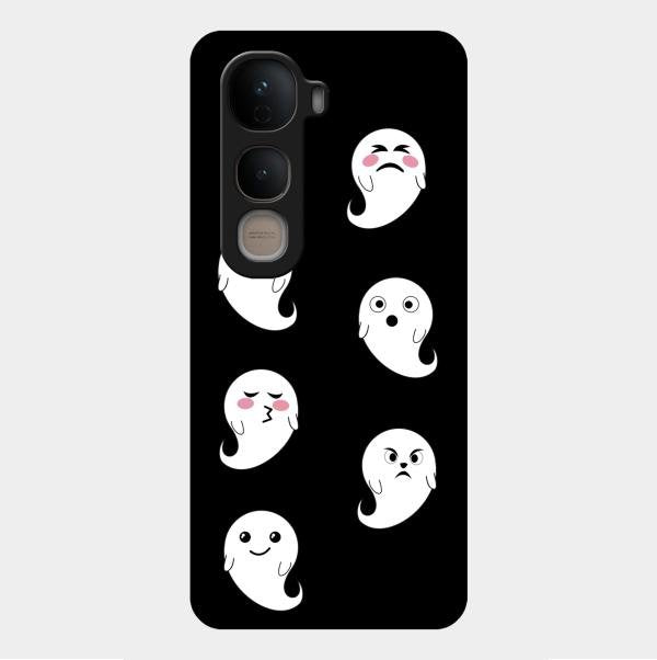 Cute Ghost Glass Case Cover For Vivo Y400 5G
