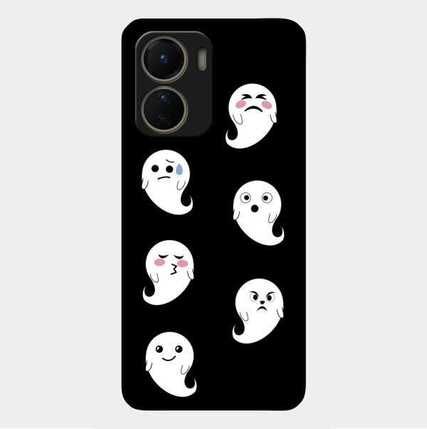 Cute Ghost Glass Case Cover For Vivo Y56 5G