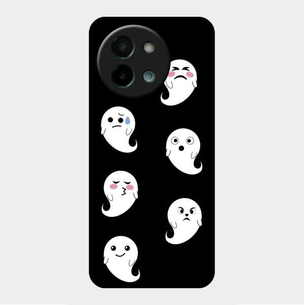 Cute Ghost Glass Case Cover For Vivo Y58 5G