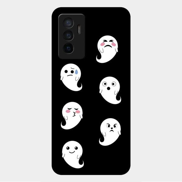 Cute Ghost Glass Case Cover For Vivo Y75 4G
