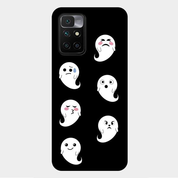 Cute Ghost Glass Case Cover For Xiaomi Redmi 10 Prime