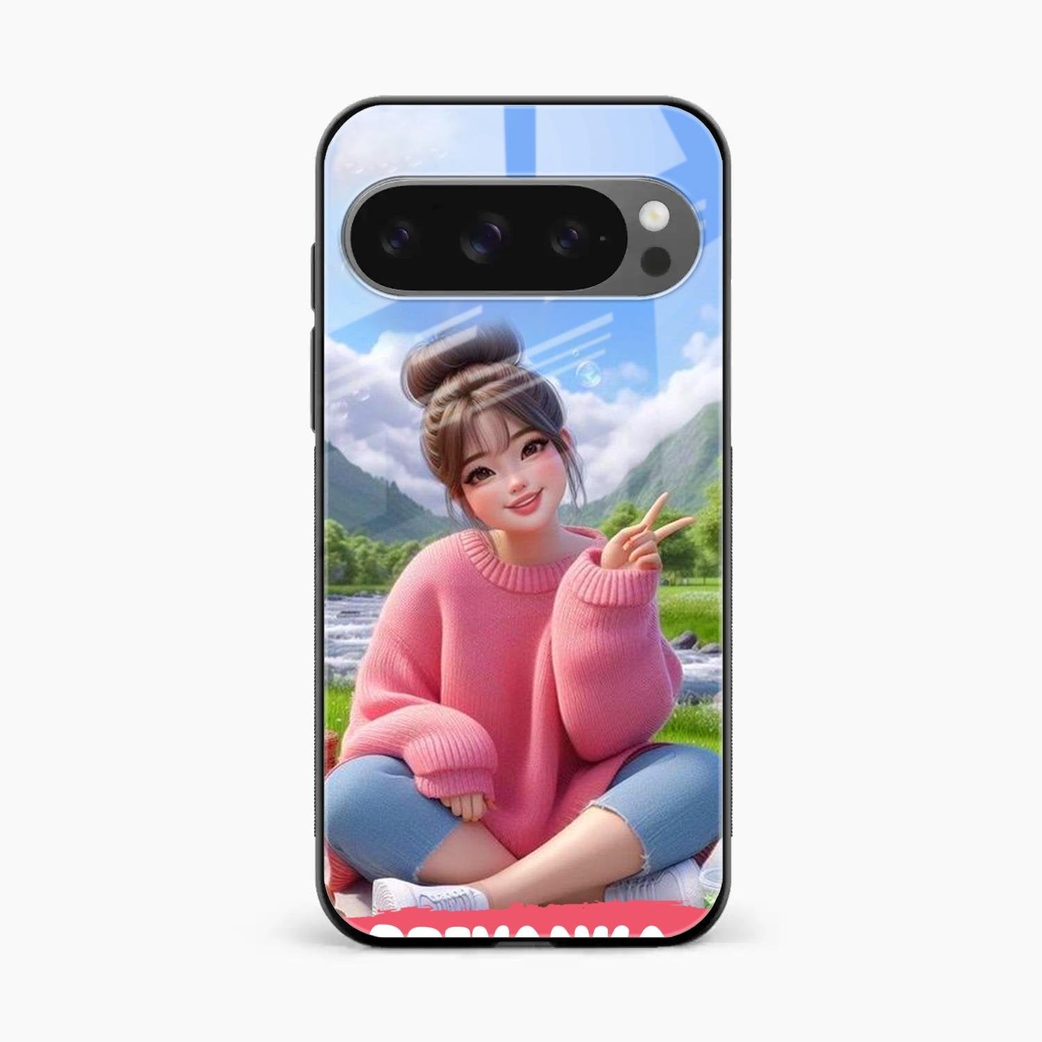Cute Girl Glossy Metal Case Cover For Google Pixel 10 Pro