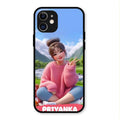 Cute Girl Glossy Metal Case Cover For iPhone 12