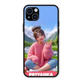 Cute Girl Glossy Metal Case Cover For iPhone 14 Plus