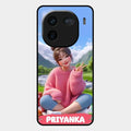 Cute Girl Glossy Metal Case Cover For iQOO 12 5G