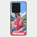 Cute Girl Glossy Metal Case Cover For iQOO Neo 6 5G