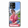 Cute Girl Glossy Metal Case Cover For Motorola Edge 40 5G
