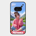 Cute Girl Glossy Metal Case Cover For Nothing Phone 2A 5G