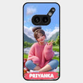 Cute Girl Glossy Metal Case Cover For Nothing Phone 2A Plus