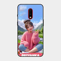 Cute Girl Glossy Metal Case Cover For Oneplus 7