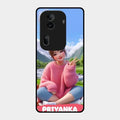 Cute Girl Glossy Metal Case Cover For Oppo Reno 11 Pro 5G