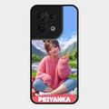 Cute Girl Glossy Metal Case Cover For Oppo Reno 8 5G