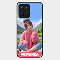 Cute Girl Glossy Metal Case Cover For Realme C35