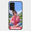 Cute Girl Glossy Metal Case Cover For Redmi 11 Prime 4G