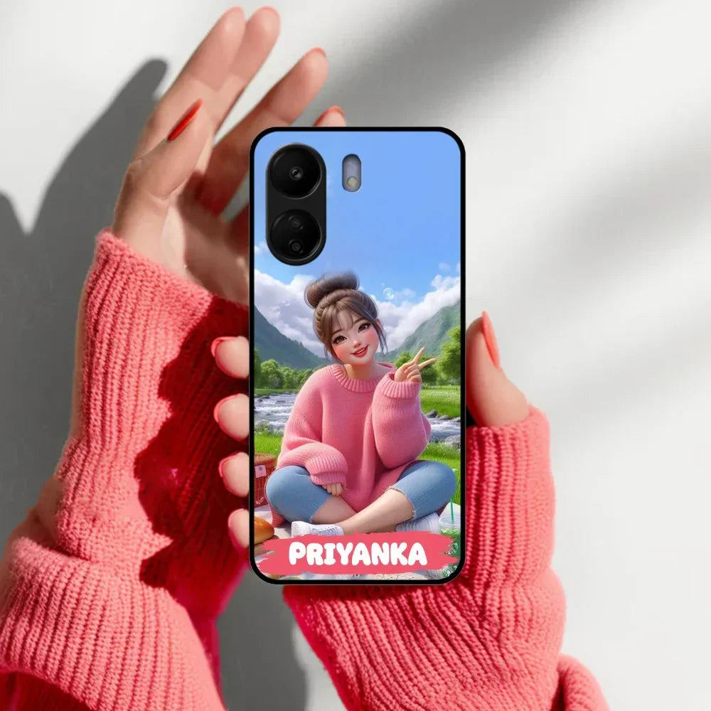 Cute Girl Glossy Metal Case Cover For Redmi - ShopOnCliQ