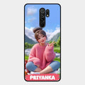 Cute Girl Glossy Metal Case Cover For Redmi 9 Prime