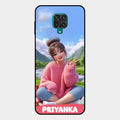 Cute Girl Glossy Metal Case Cover For Redmi Note 10 Lite