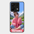 Cute Girl Glossy Metal Case Cover For Redmi Note 13 Pro 5G