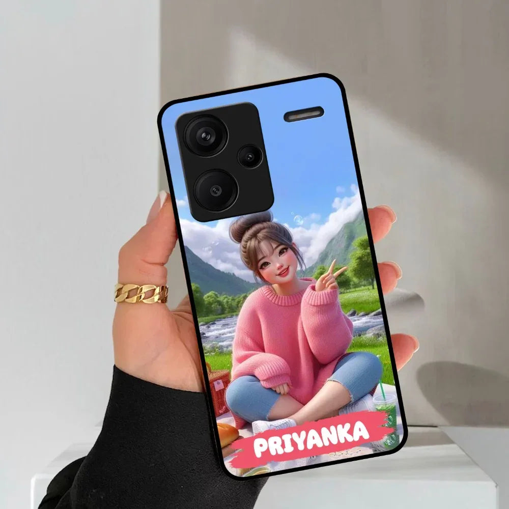 Cute Girl Glossy Metal Case Cover For Redmi - ShopOnCliQ