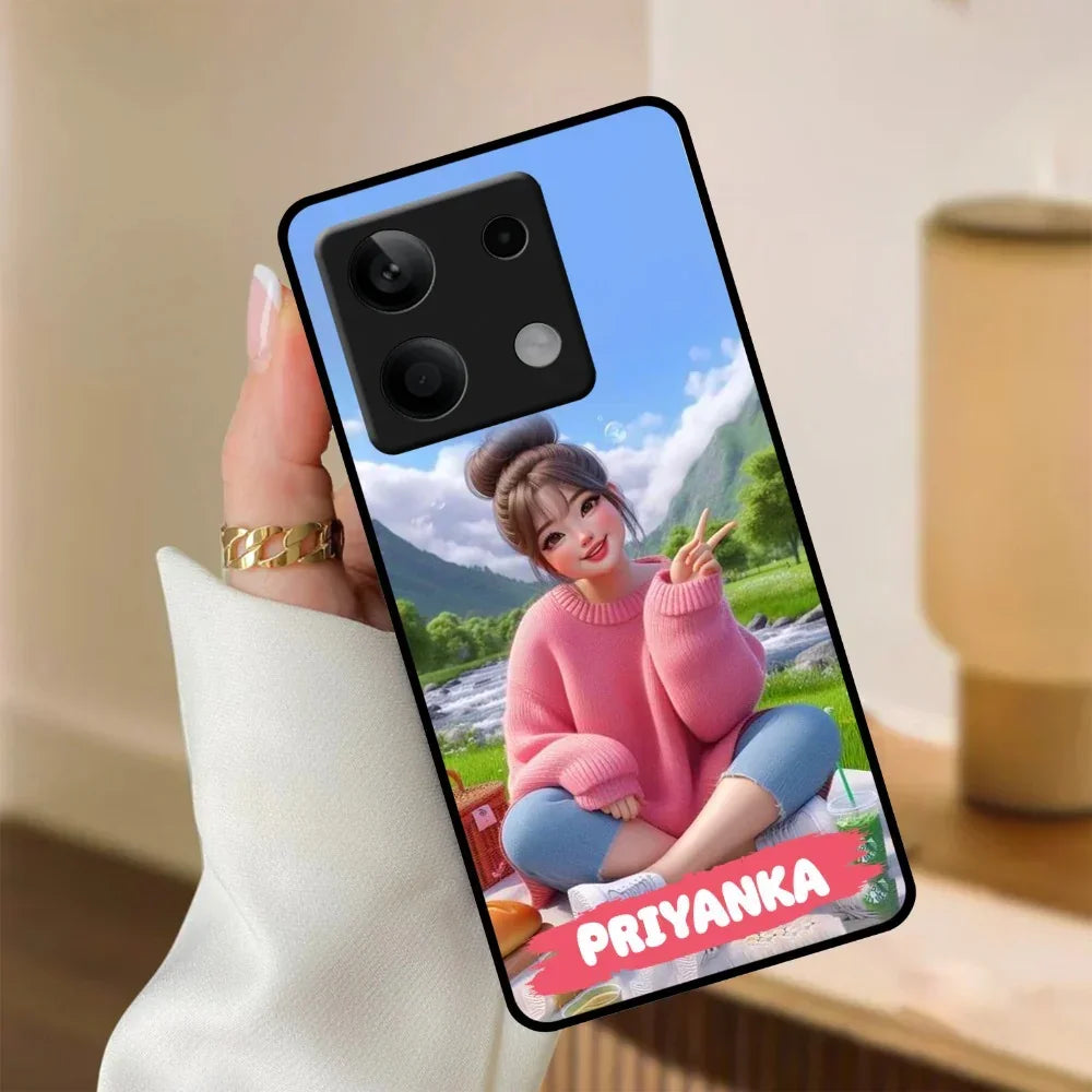 Cute Girl Glossy Metal Case Cover For Redmi - ShopOnCliQ