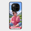 Cute Girl Glossy Metal Case Cover For Redmi Note 14 Pro Plus 5G
