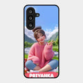 Cute Girl Glossy Metal Case Cover For Samsung Galaxy F56 5G