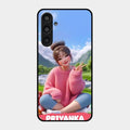 Cute Girl Glossy Metal Case Cover For Samsung Galaxy M35 5G