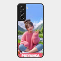 Cute Girl Glossy Metal Case Cover For Samsung Galaxy S21 Fe 5G