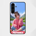 Cute Girl Glossy Metal Case Cover For Samsung Galaxy S25 FE 5G