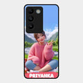 Cute Girl Glossy Metal Case Cover For Vivo T3 5G