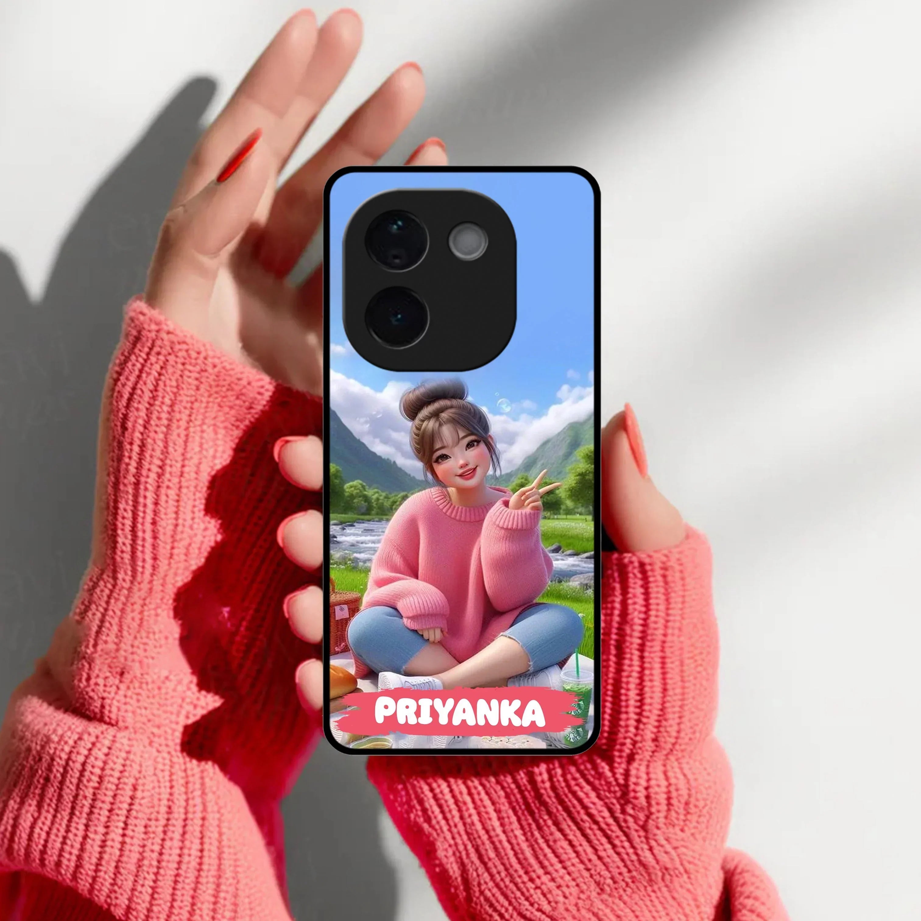 Cute Girl Glossy Metal Case Cover For Vivo - ShopOnCliQ