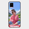 Cute Girl Glossy Metal Case Cover For Vivo V20