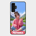 Cute Girl Glossy Metal Case Cover For Vivo X50 5G