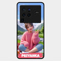 Cute Girl Glossy Metal Case Cover For Vivo X80 Pro 5G