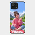 Cute Girl Glossy Metal Case Cover For Xiaomi Mi 11 Lite