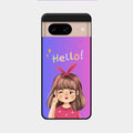 Cute Girl Hello Glass Case For Google Pixel 8 5G
