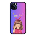Cute Girl Hello Glass Case For iPhone 12 Pro Max