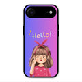 Cute Girl Hello Glass Case For iPhone Air