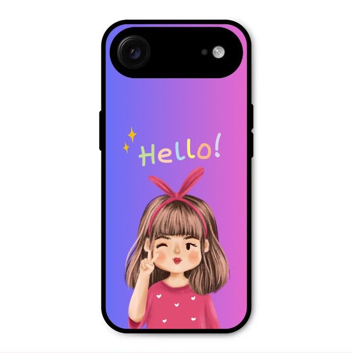 Cute Girl Hello Glass Case For iPhone Air