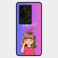 Cute Girl Hello Glass Case For Iqoo 11 5G